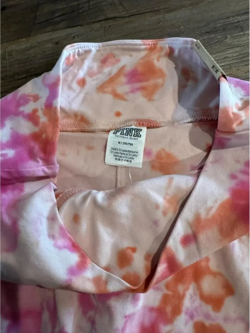 NWT PINK Victoria's Secret High Waist V Crossover Pink/Orange Tie Dye Skort Sz M